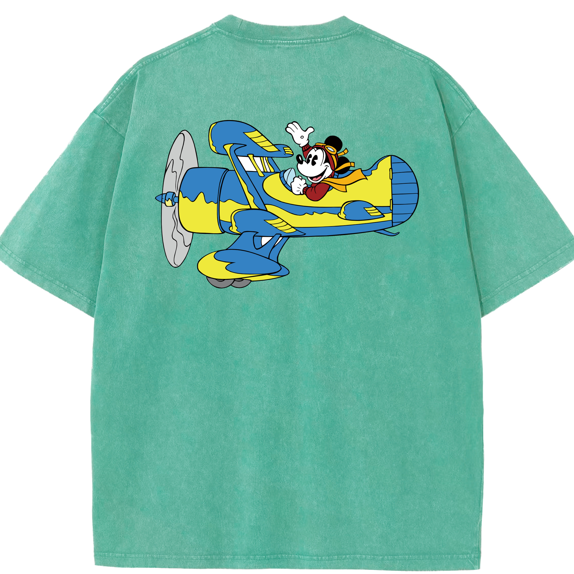 （画像用） ミッキーマウス Mickey Mouse 綿100% ヴィンテージ風 半袖Tシャツ（背面プリント）